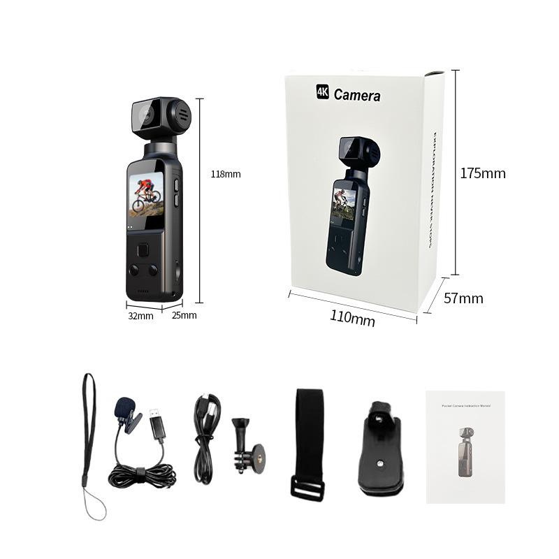 4K Action Camera with 270° Rotating Lens for Outdoor and Cycling