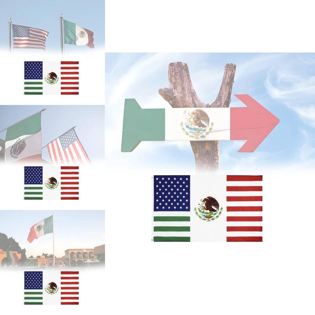 Празднуйте Единство с флагом дружбы США-Мексика 90*150 см, изготовленным из прочной полиэфирной ткани