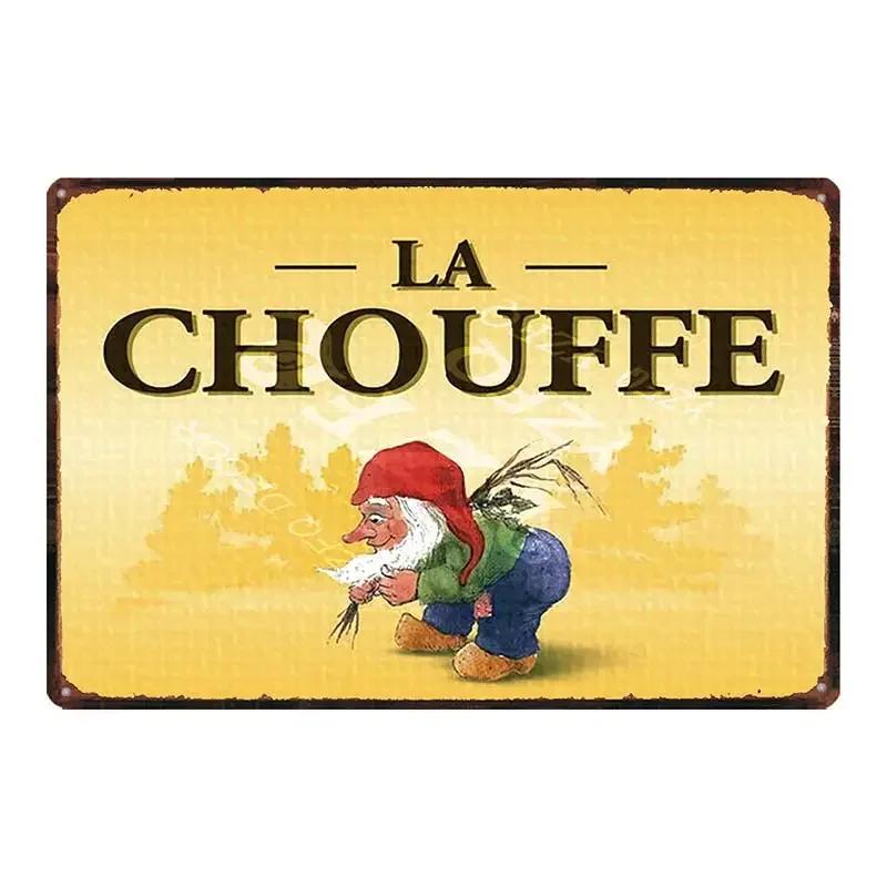 Пиво Chouffe Ретро Металлическая Жестяная Вывеска Винтажная Тарелка Настенная Паб Ресторан Украшения Для Дома Художественный Декор Железный Постер DU-4910A