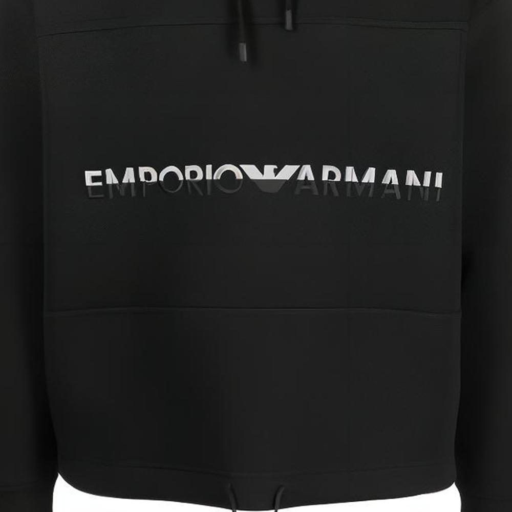 Emporio Armani logo-embroidered cotton hoodie 6R1MCM-1JHSZ-0999