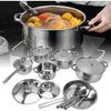 Stainless Steel Pot Set, Commercial Induction Cookware, Oven-Safe Pot with Heat-Resistant Handles, Multipurpose Kitchen Cookware for Home Chefs
