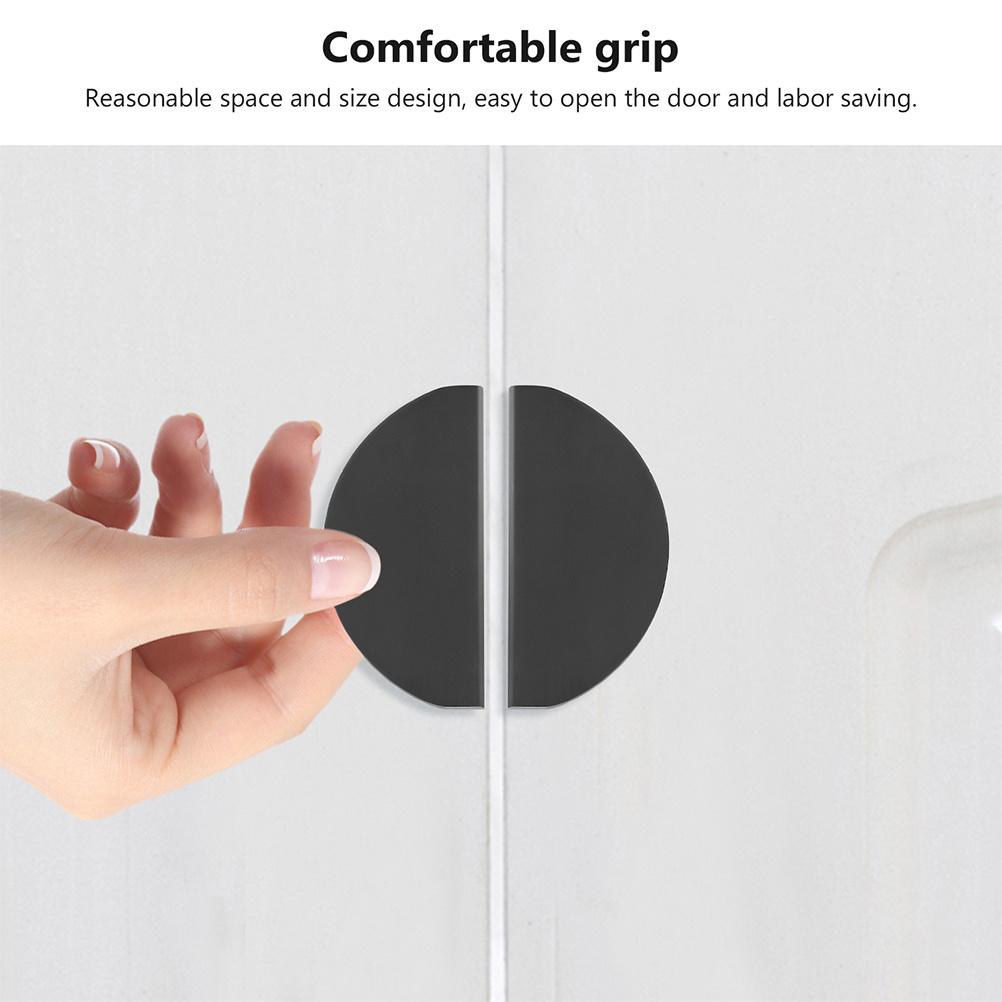 2pcs Half Round Cabinet Pulls 50Mm Easy Install For Kitchen Cupboard Wardrobe Drawer Furniture Door Handles Hardware Fittings