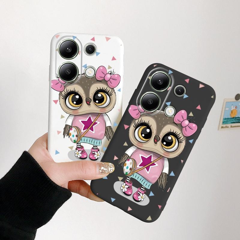 Мягкий силиконовый чехол с рисунком совы для Samsung A55 M35 S24 Xiaomi Redmi Note 13 Pro iPhone Huawei Honor Realme Camera Защитный противоударный чехол