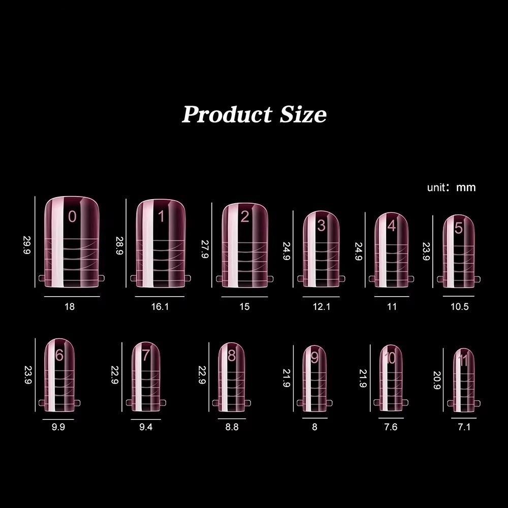 120pcs Full Cover False Tips Acrylic Poly Nail Gel Molds New Toe Nail Mold  For Extension