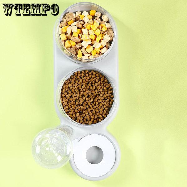 WTEMPO Поилка для домашних животных, автоматическая миска для кошек, диспенсер для воды, инструмент для хранения воды, миска для еды для собак, кошек, контейнер для еды с поилкой