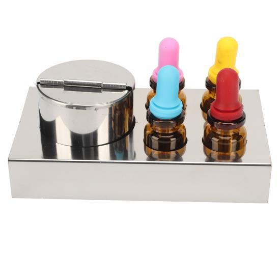 6 шт., бутылочка-капельница для стоматологических лекарств, 10 мл, янтарное стекло, бутылки-капельницы для настойки с держателем из нержавеющей стали