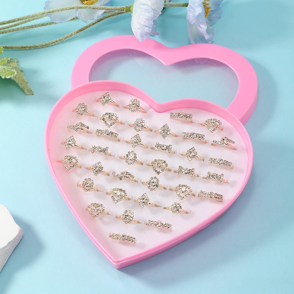 36 шт. мультяшное детское кольцо кольцо принцесса девушки зажим для захвата милое украшение для руки (с коробкой)