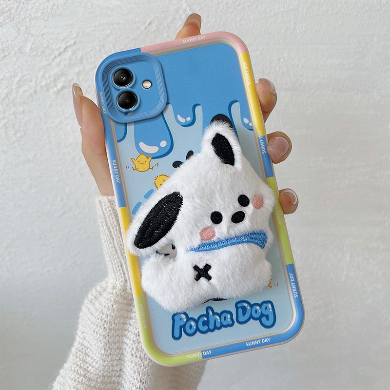 KEYSION Милый 3D мультяшный плюшевый чехол для Samsung A06 4G A05 A04 со шнурком Мягкий силиконовый противоударный чехол для телефона Galaxy A06