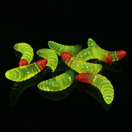 Artificial Lure 50Pcs Worm Shape Lifelike PVC Soft Bait Eco-friendly Fish for Freshwater