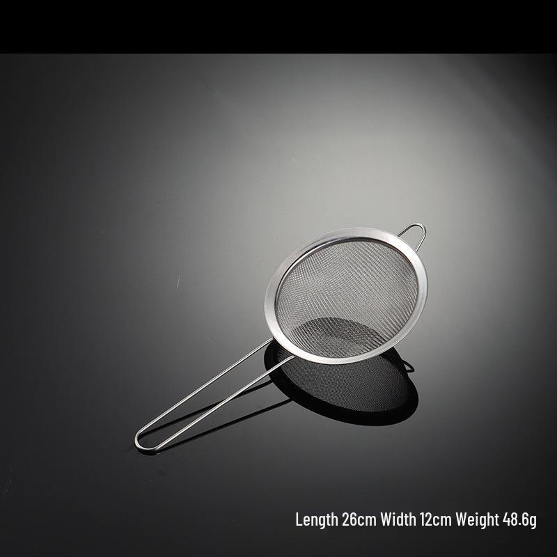 Stainless Steel Mesh Strainer: 201 Rim, 30 Mesh, for Soy Milk & Traditional Chinese Medicine, Large with Wire Handle