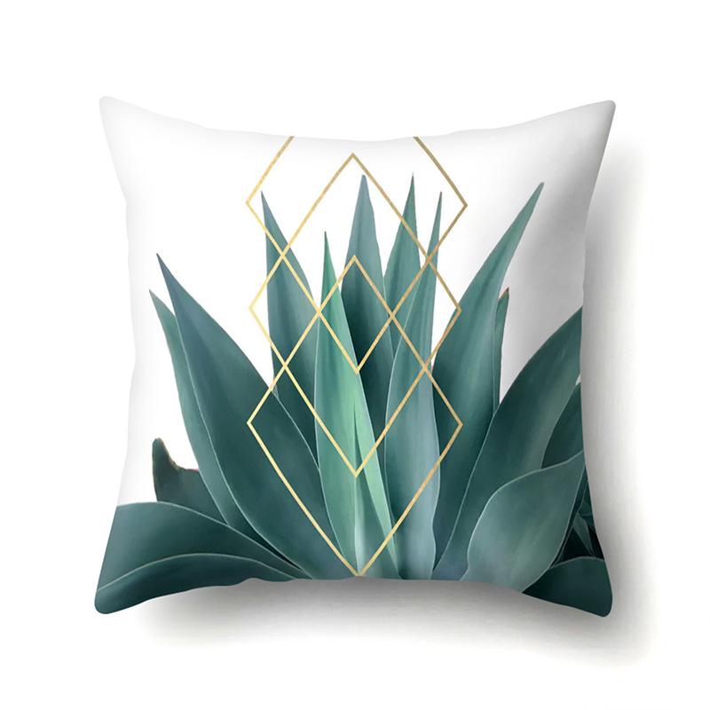 Полиэстеровая наволочка Скандинавский растительный стиль Принт с цветами Бархатная наволочка из персиковой кожи