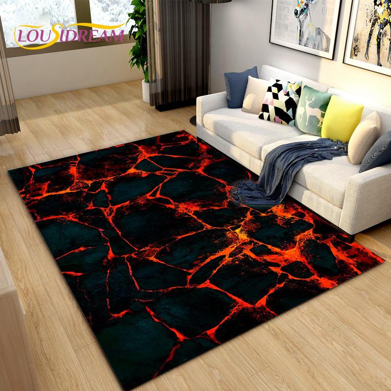 3D уголь, вулканический камень, пламенный камень, коврик, ковер для гостиной, спальни, украшение дивана, кухонный нескользящий напольный коврик
