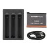 Action Camera Battery Charger 3 Channel Battery Charger for Insta 360 X3 with Type C Charge Cable