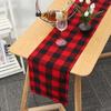 Black Red Table Runner Handmade Plaid For Family Dinner, Outdoor Or Indoor Parties Thanksgiving Christmas Gathering Party Decor