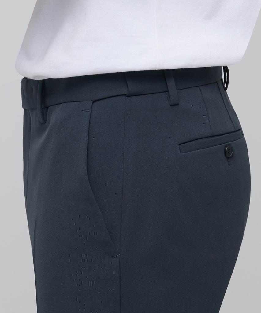 MUSINSA STANDARD Tapered Turn-Up Hidden Banding Crop Slacks [Blue Gray]