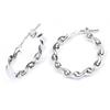 [M9460] - Silver 'Twisted' Hoop Earrings - 25x4 Mm