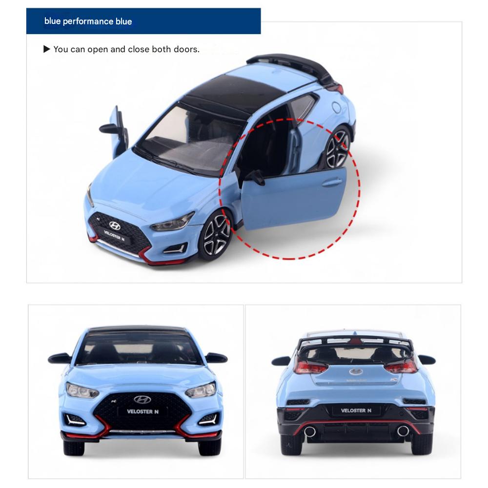 Hyundai Veloster N 1:38 Diecast Mini Car Performance Blue