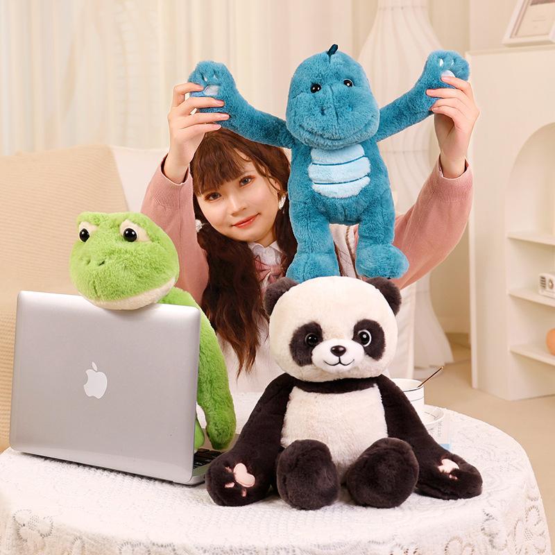 Wulula Peek-a-Boo Frog Plush Toy, Cute Stuffed Animal Dolls Rabbit Panda Dinosaur Shiba Inu Series, Kids Birthday Gift