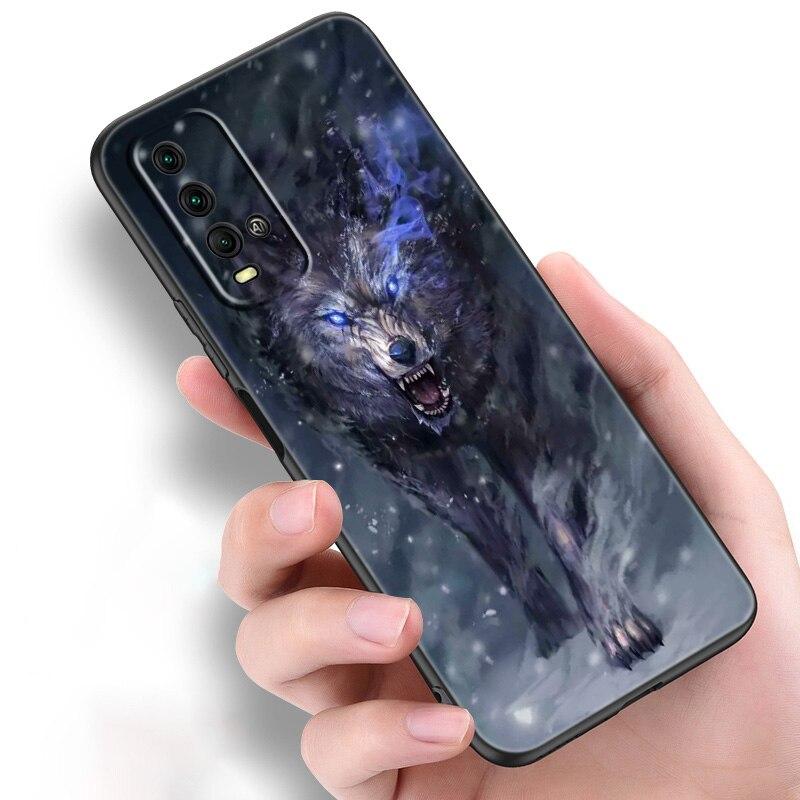 Силиконовый чехол для телефона с рисунком волка для Xiaomi Redmi Note 11 10 9 8 Pro 11T 10T 10S 9S 8T 9 9A 9C 9T, черный мягкий чехол