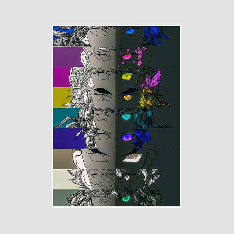 Японский комикс фильм «Убийца демонов» поезд «Муген» аниме-постеры Kimetsu No Yaiba Белый бумажный постер Художественная роспись настенное украшение Фреска Домашний декор