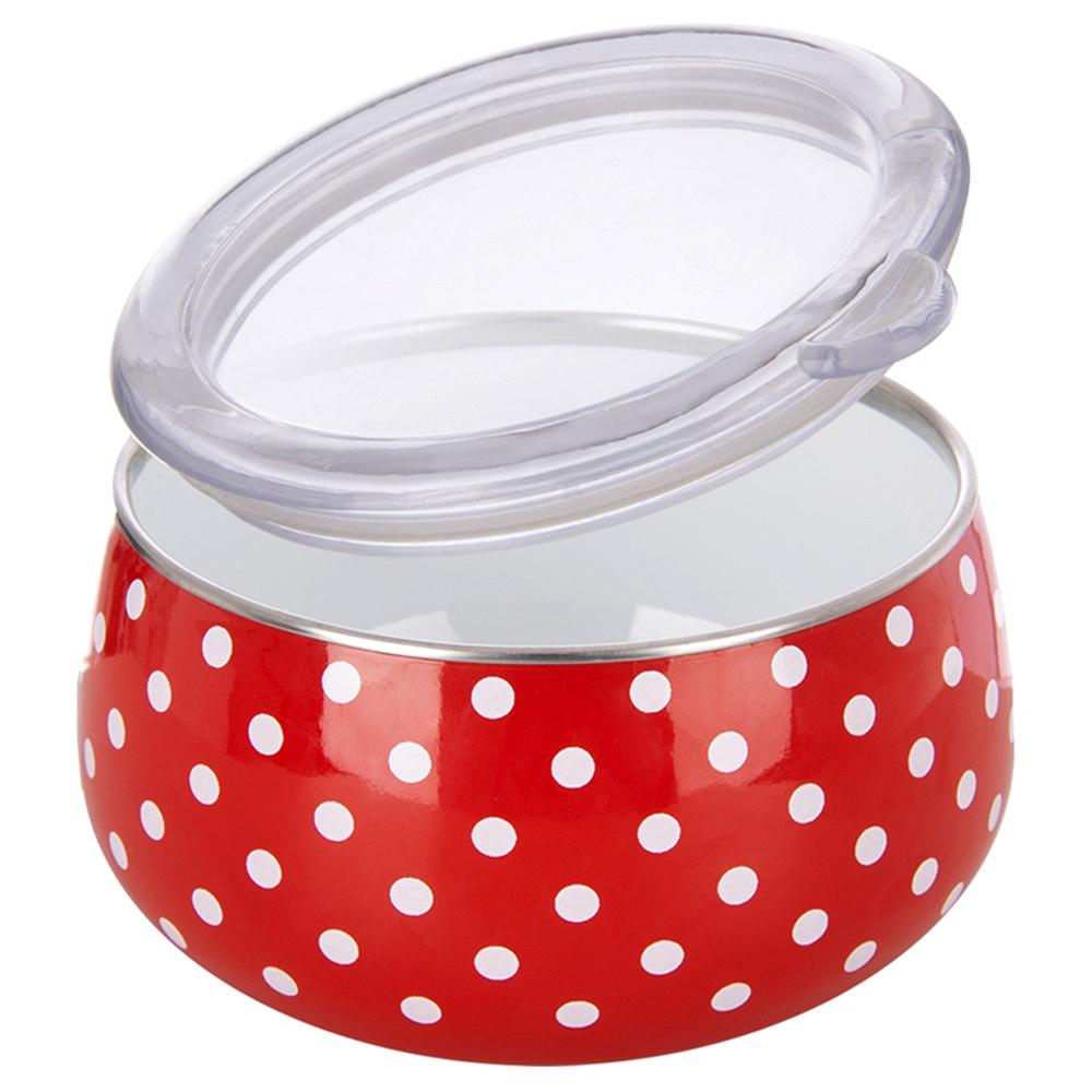 TECKA 600 ml enameled bowl with lid