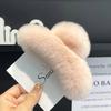 Pure Color Plush Hair Claw Fluffy Grasp Clip Sweet Faux Fur Large Hair Clip  Headwear