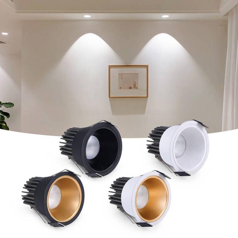 High Quality Recessed Aluminum COB LED Spot Light 5W 7W 9W 12W LED Spotlight Bulb 110V 220V Downlight Ceiling Lamp Home Lighting
