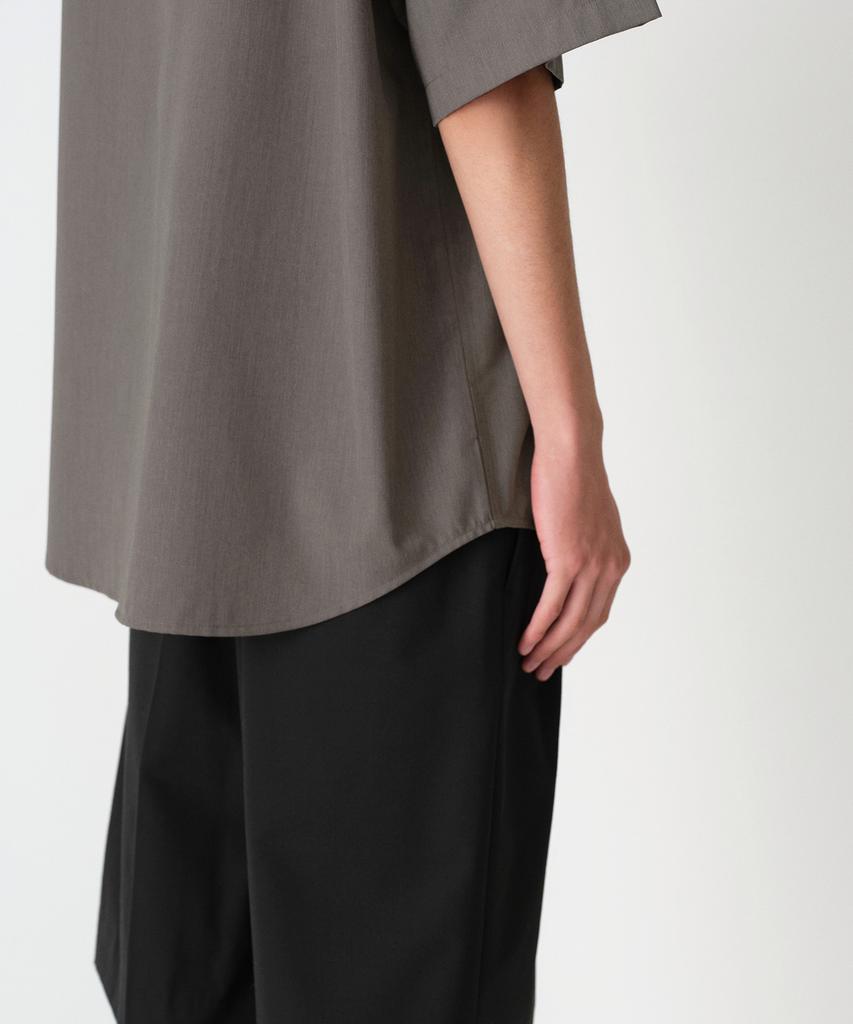 MUSINSA STANDARD Relaxed Wool-Like Short Sleeve Shirt [Taupe]
