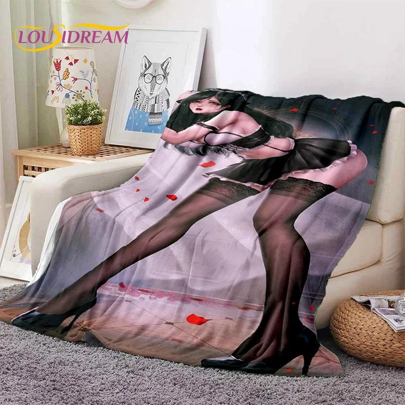Cartoon Character Sexy Lace Girls Soft Flannel Blanket for Beds Bedroom Sofa Picnic,Throw Blanket for Outdoor Leisure Nap Gift