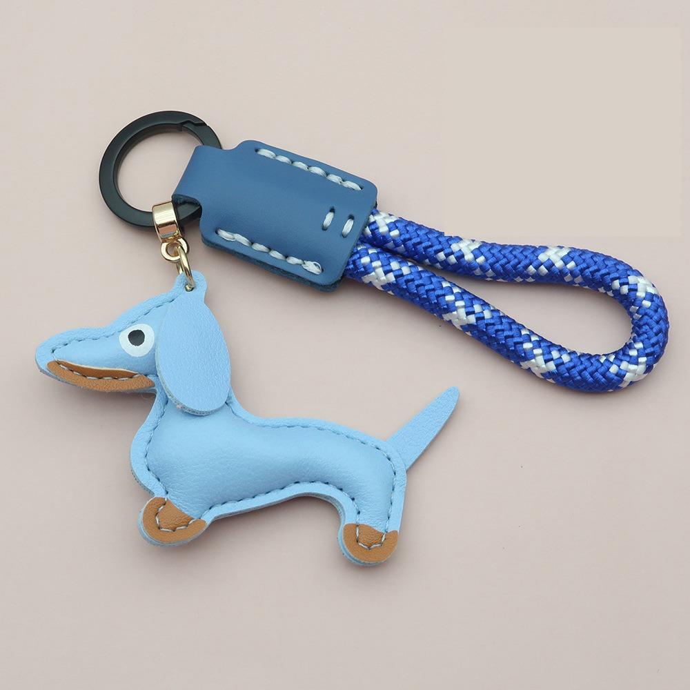 Модный брелок для ключей в виде таксы, мультяшный щенок, сумка, подвеска из искусственной кожи, вешалка, украшение для сумки