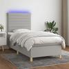 VidaXL Bed Slatted Base with Mattress and LED, Upholstered Bed, Single Bed, Adult Bed for Interior Bedroom, 3135485
