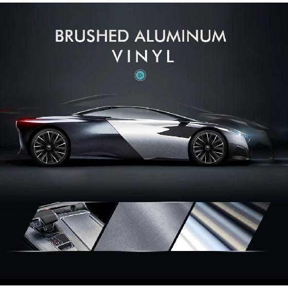 Серебристая алюминиевая brushed виниловая пленка для обтяжки автомобилей, самоклеящаяся наклейка Auo для автомобиля, мотоцикла, компьютера