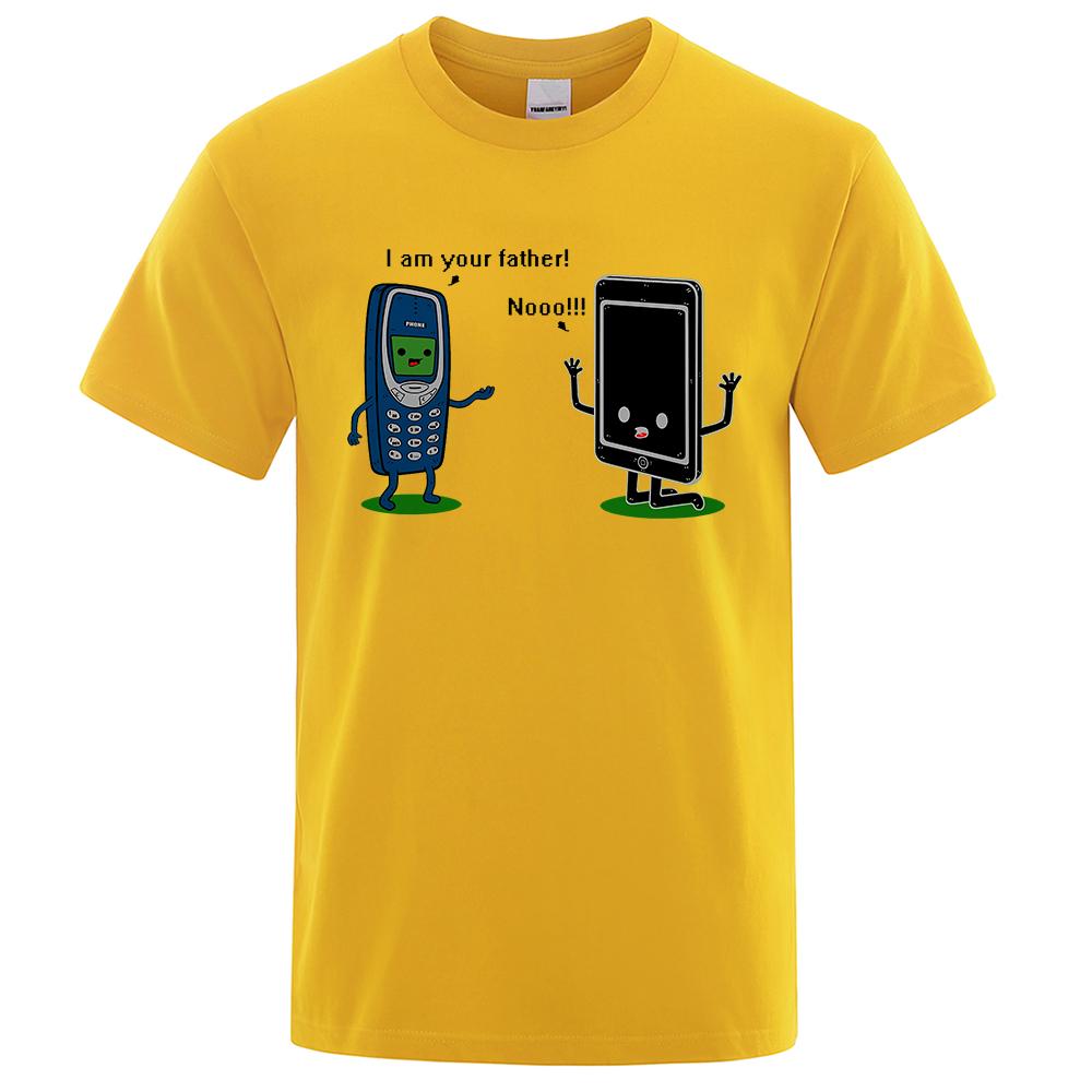 I'm Your Father Funny Phone T-Shirts Men Women Casual Short Sleeve Crewneck Breathable Tops Cotton Summer Hip Hop Tee Clothing