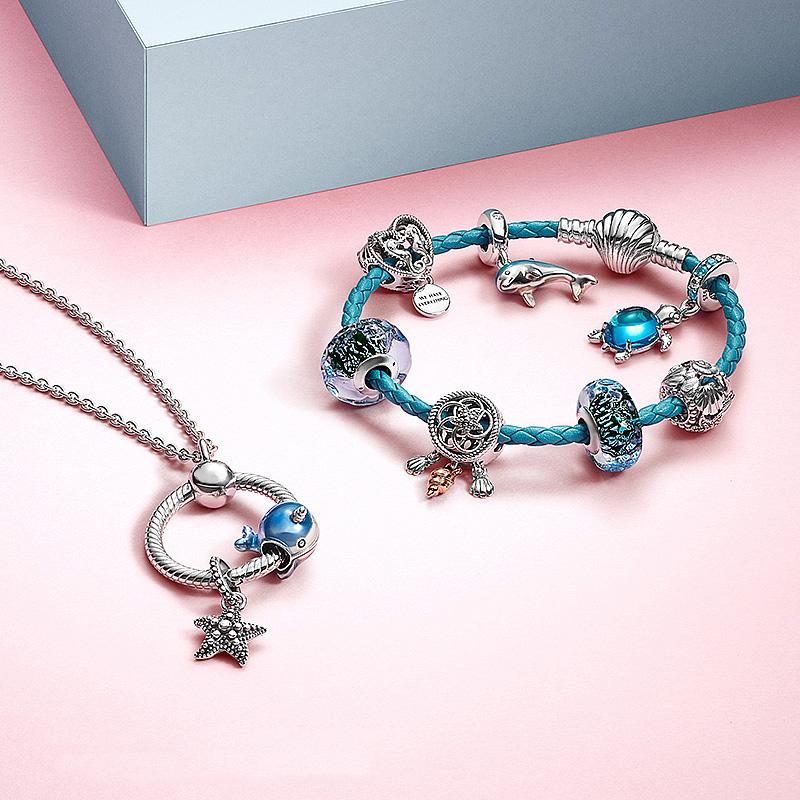 Hot 925 Sterling Silver Summer Ocean Series Beads Dangle Charms Fit Original Charms Bracelet Jewelry Gift Wholesale