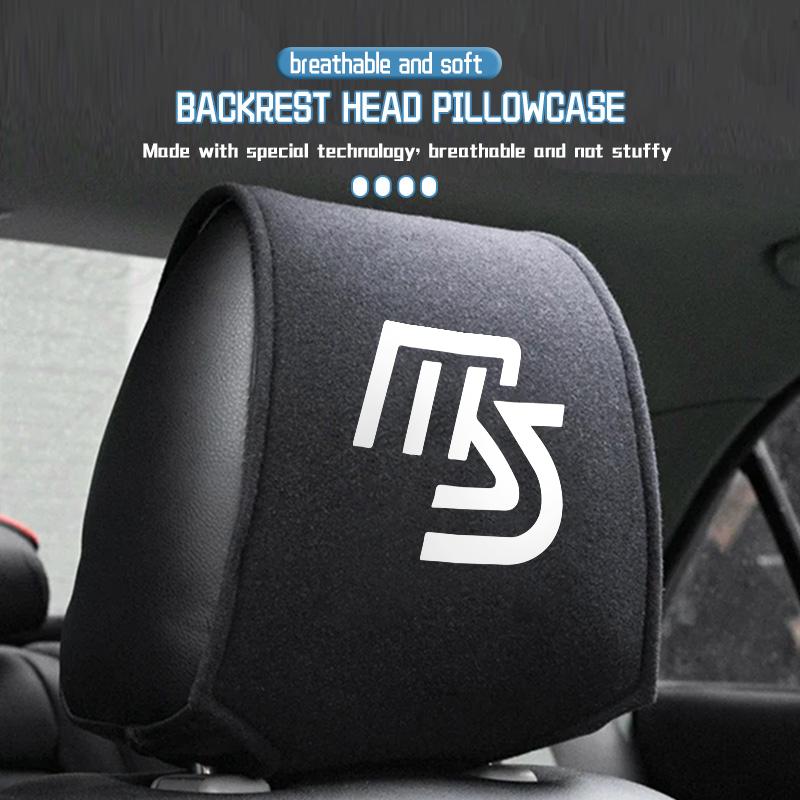 Car Seat Headrest Cover Suede Perforated Pillow Case For Mazda MX-5 CX30 RX8 MX5 BK BL 5 CR CW 6 II GH CX-7 ER