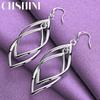 CHSHINE стерлингового серебра 925 пробы двойной лист серьги-рамки для женщин Свадебная вечеринка модные очаровательные ювелирные изделия