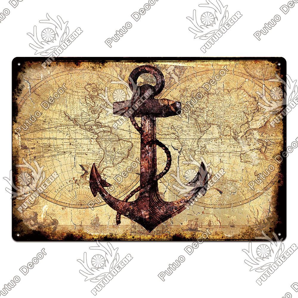 Декор Навигация Жестяной Знак Металлические Знаки Винтаж Морская Мечта Искусство для Пляжа Пляжный Дом Морской Человек Пещера Украшения Стены