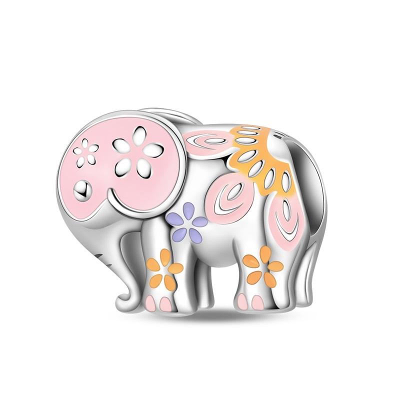 Copper Cute Mascot Elephant Talisman Charm Pendants Fit Diy Bracelet Necklace Jewelry For Women Birthday Gift