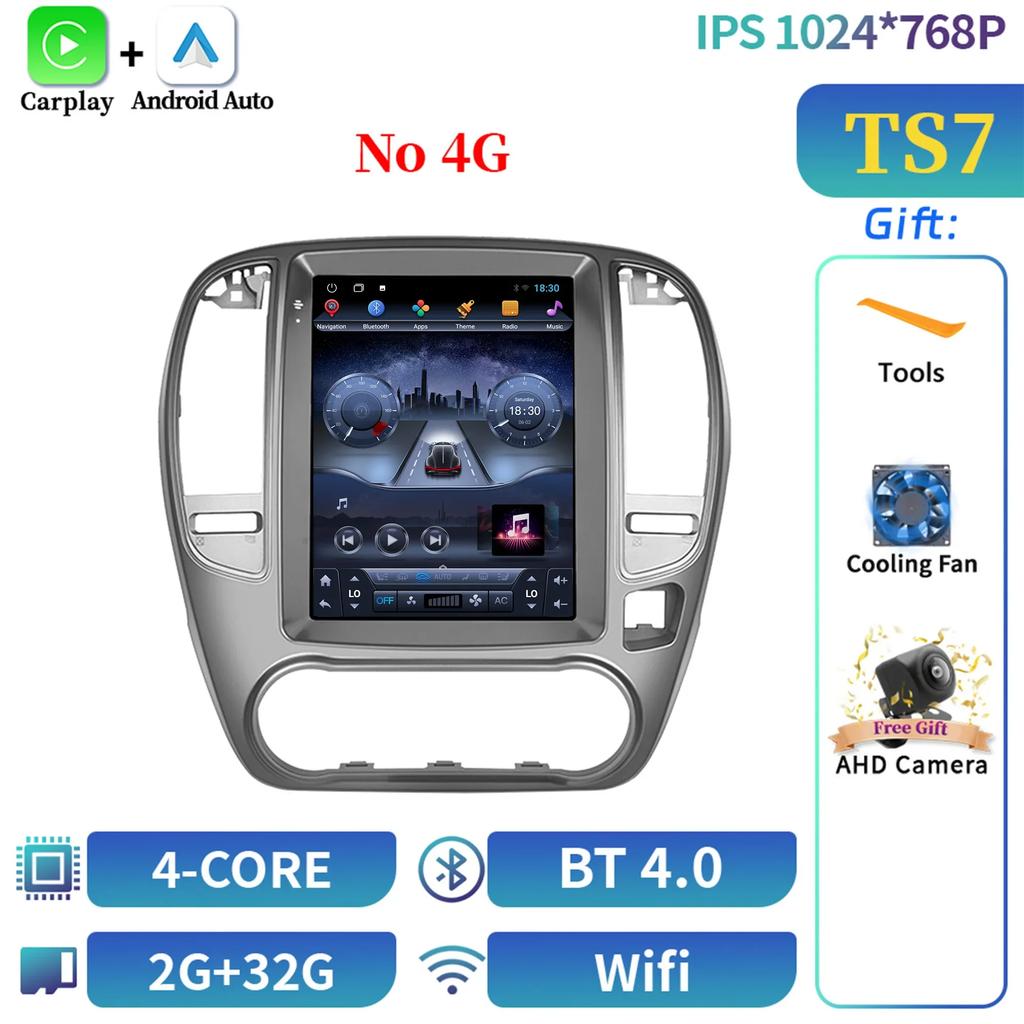 9,7-дюймовый экран для Nissan Bluebird Sylphy G11 2005-2012, автомобильный радиоприемник, мультимедиа, видеоплеер, навигация, 4G, GPS, CarPlay, Android 14