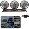 Car Fan USB 5V 12V 24V 2 Speed Electric Car Cooling Fan 3 Head Rotatable Quiet Strong Dashboard Cooling Air Circulators