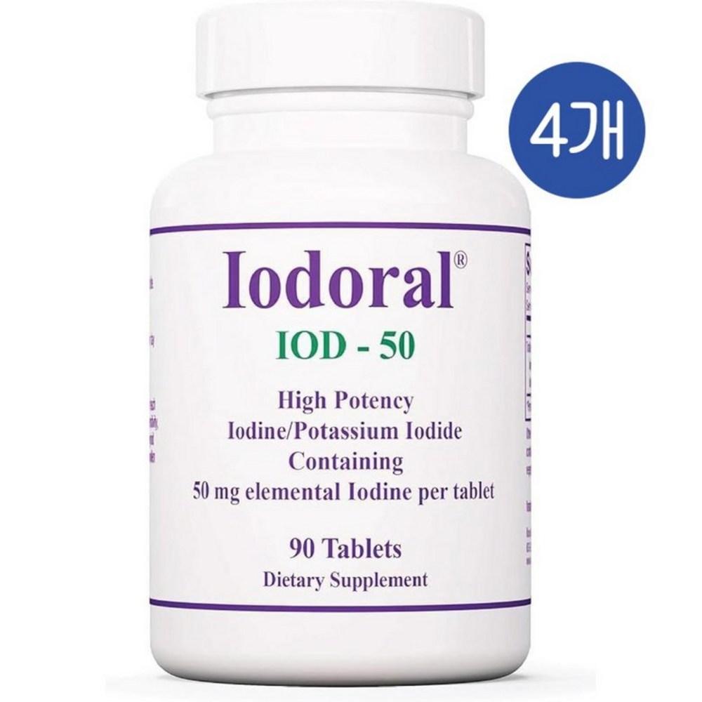 Optimox Iodoral IOD 50 Potassium Iodide 50mg 90 Tablets (4 pcs)