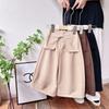 Winter 2025 Korean Style Girls' Fleece-Lined Corduroy Wide-Leg Pants