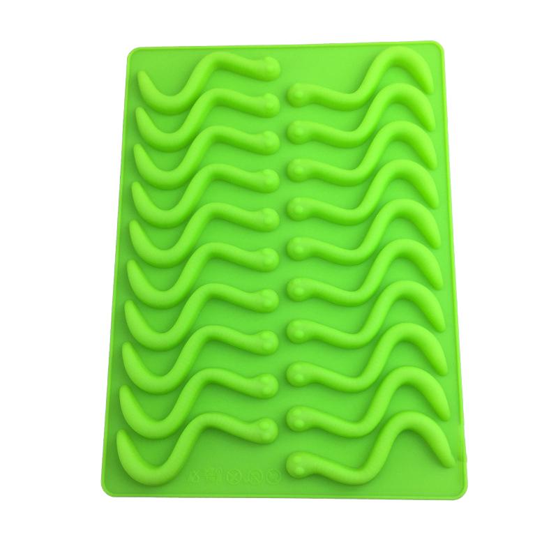 20 шт. креативные отверстия для самостоятельного изготовления силиконовых формочек для желейных змей, червей, шоколада, конфет, желе, формочек для льда, инструментов для декора торта