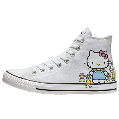 Hello Kitty x Chuck Taylor All Star Удобные и Универсальные Нескользящие и Износостойкие Высокие Эспадрильи Женские Белые