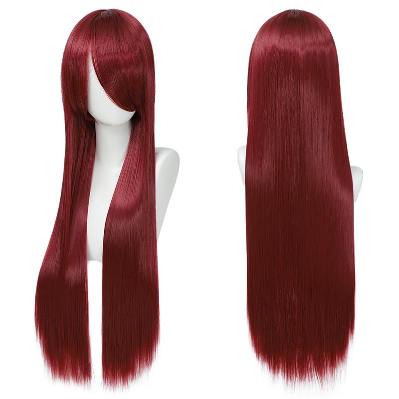 Colorful 80cm Long Straight Cosplay Wig for Anime & Historical Costumes