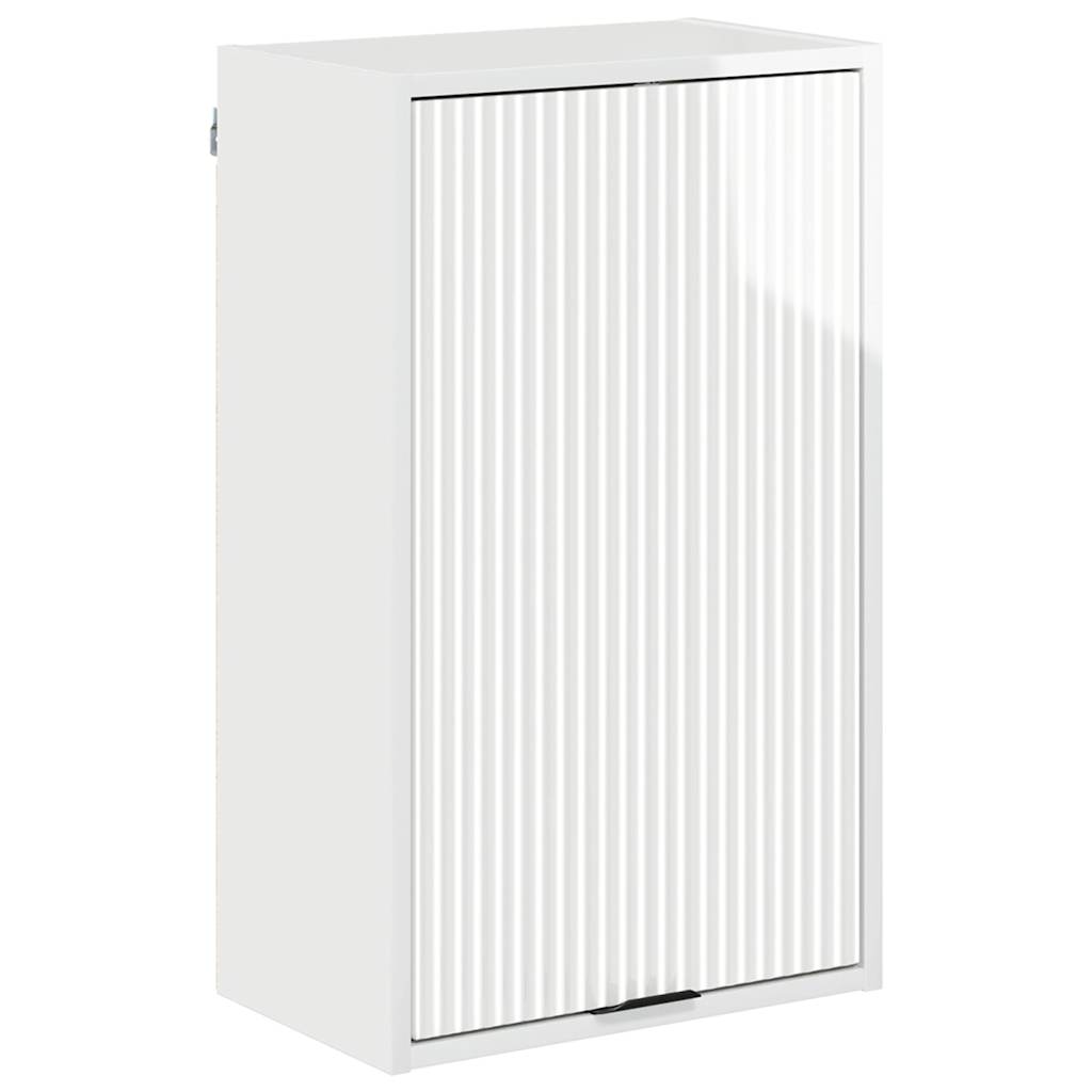 Bathroom Wall Mounted Cabinet High Gloss White 39 x 23.5 x 65 cm