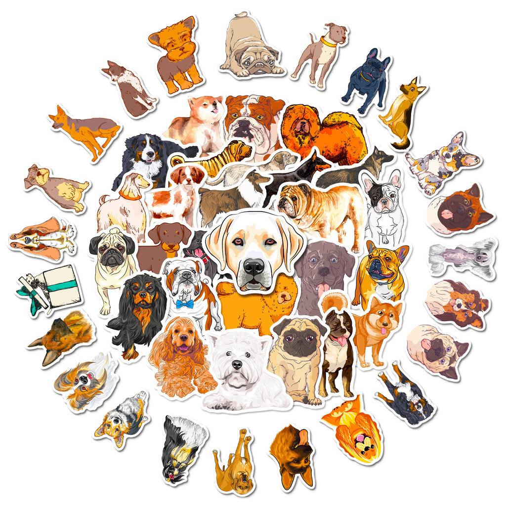 100 New Cute Puppy Realistic Stickers Teddy VIP Corgi Border Shepherd Golden Retriever No Repeating Stickers