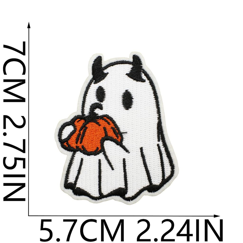 Halloween Cat Ghost Embroidery Cloth Sticker Holiday Decoration Flowers Witch Embroidery Chapter A Piao Bicycle Patch Sticker