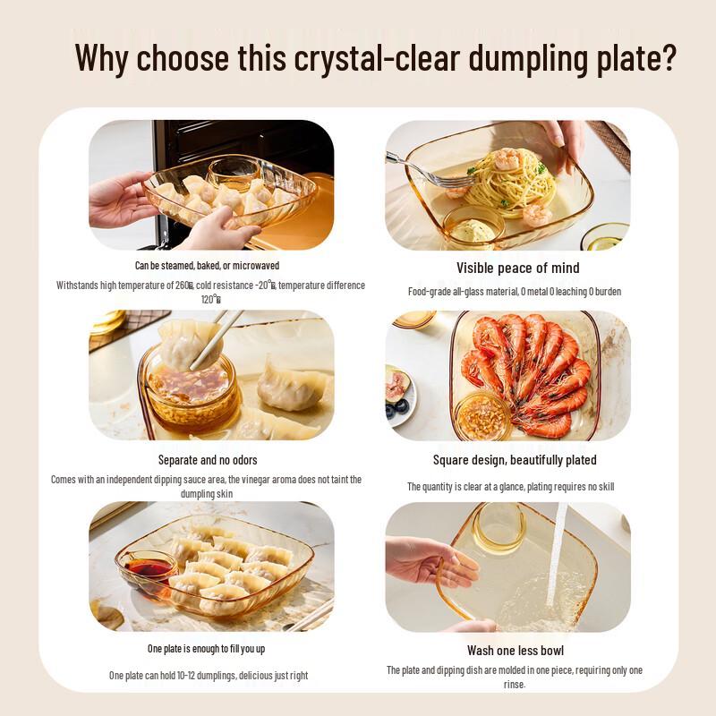 VISIONS Corning Crystal Glass Dumpling Plate