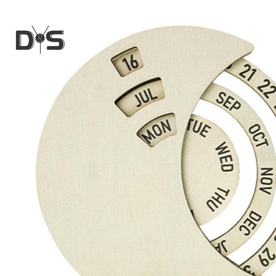 Деревянный вращающийся круглый вечный календарь ручной вращающийся дисковый календарь декор стола для домашнего офиса школы